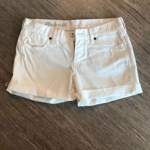 White denim shorts